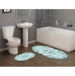Mijölnir Juego de alfombrillas de baño azul de 2 piezas